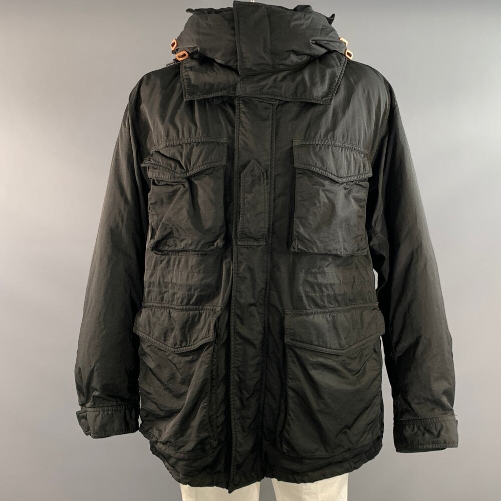 VISVIM Size L Black Nylon Cotton Parka Jacket